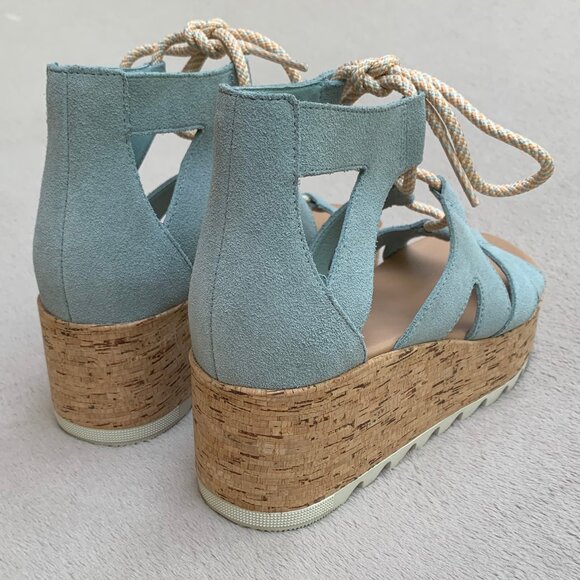 Sorel Cameron Suede Lace-Up Flatform Wedge Sandals Sz8 - Picture 9 of 16